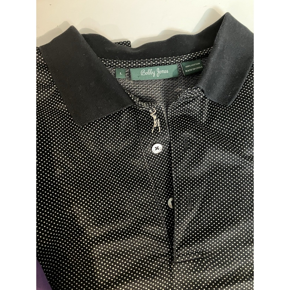 Lot of 2 Bobby Jones Men's Polo Golf Shirts Size L Black And Purple - Picture 3 of 10